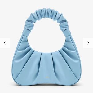 JW PEI Gabbi Ruched Vegan Leather Ice Blue Hobo Shoulder Purse Hand Bag